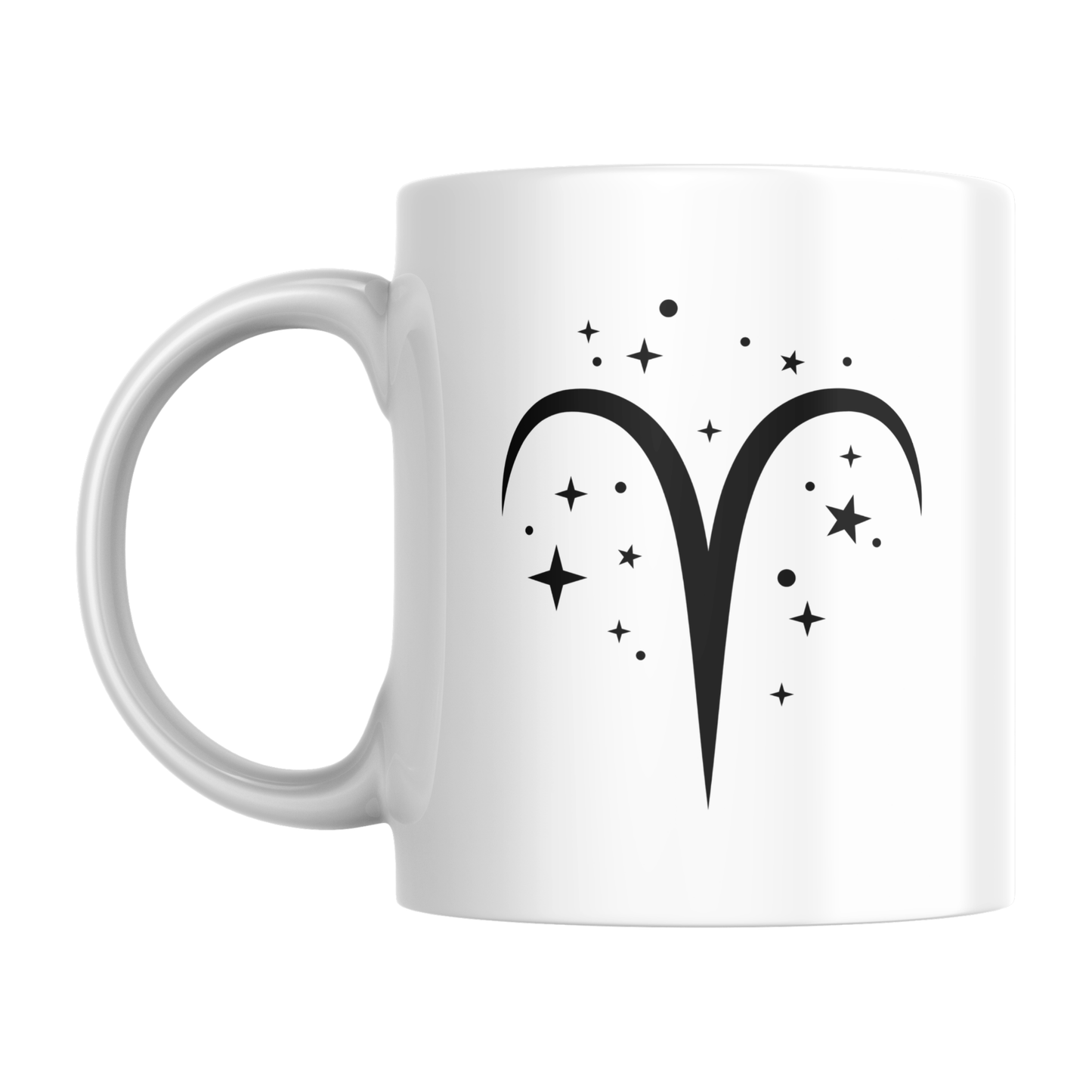 Tazza bianca con simbolo zodiacale Ariete (retro)