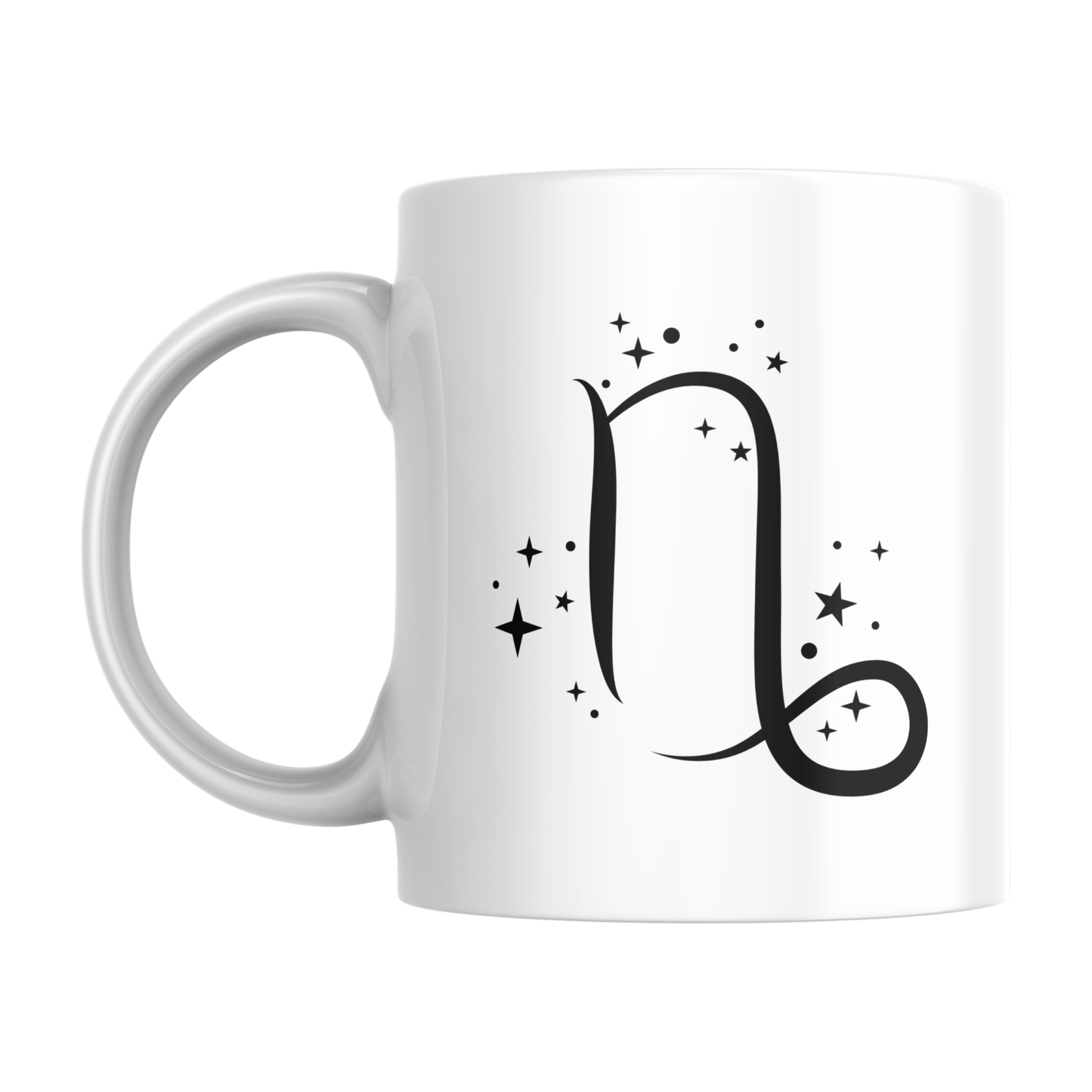 Tazza bianca con simbolo zodiacale Capricorno (retro)