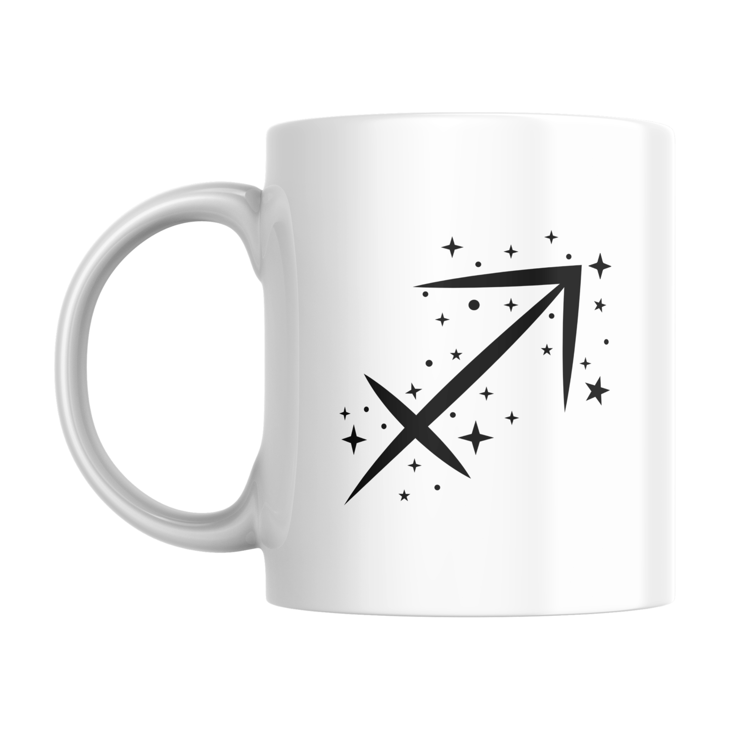 Tazza bianca con simbolo zodiacale Sagittario (retro)