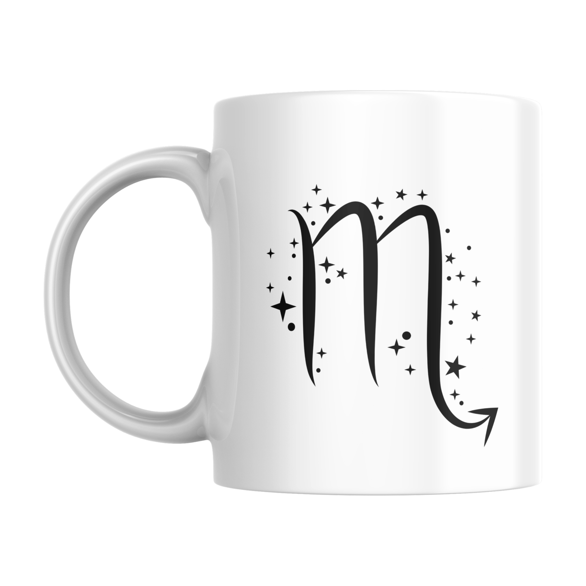 Tazza bianca con simbolo zodiacale Scorpione (retro)