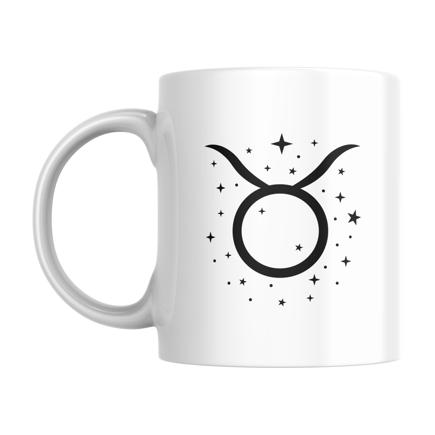 Tazza bianca con simbolo zodiacale Toro (retro)