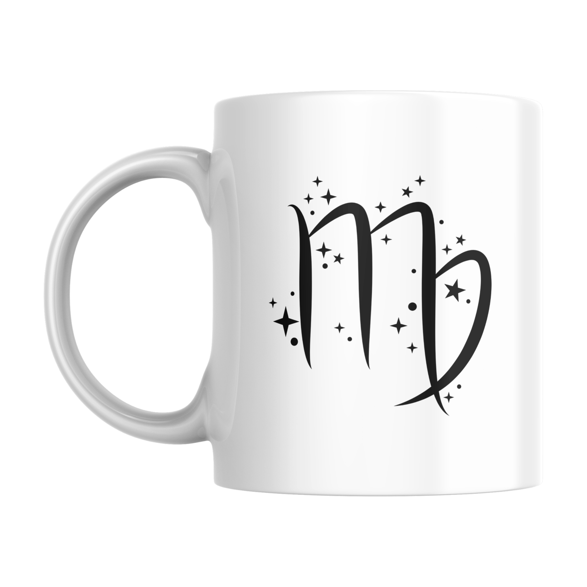 Tazza bianca con simbolo zodiacale Vergine (retro)